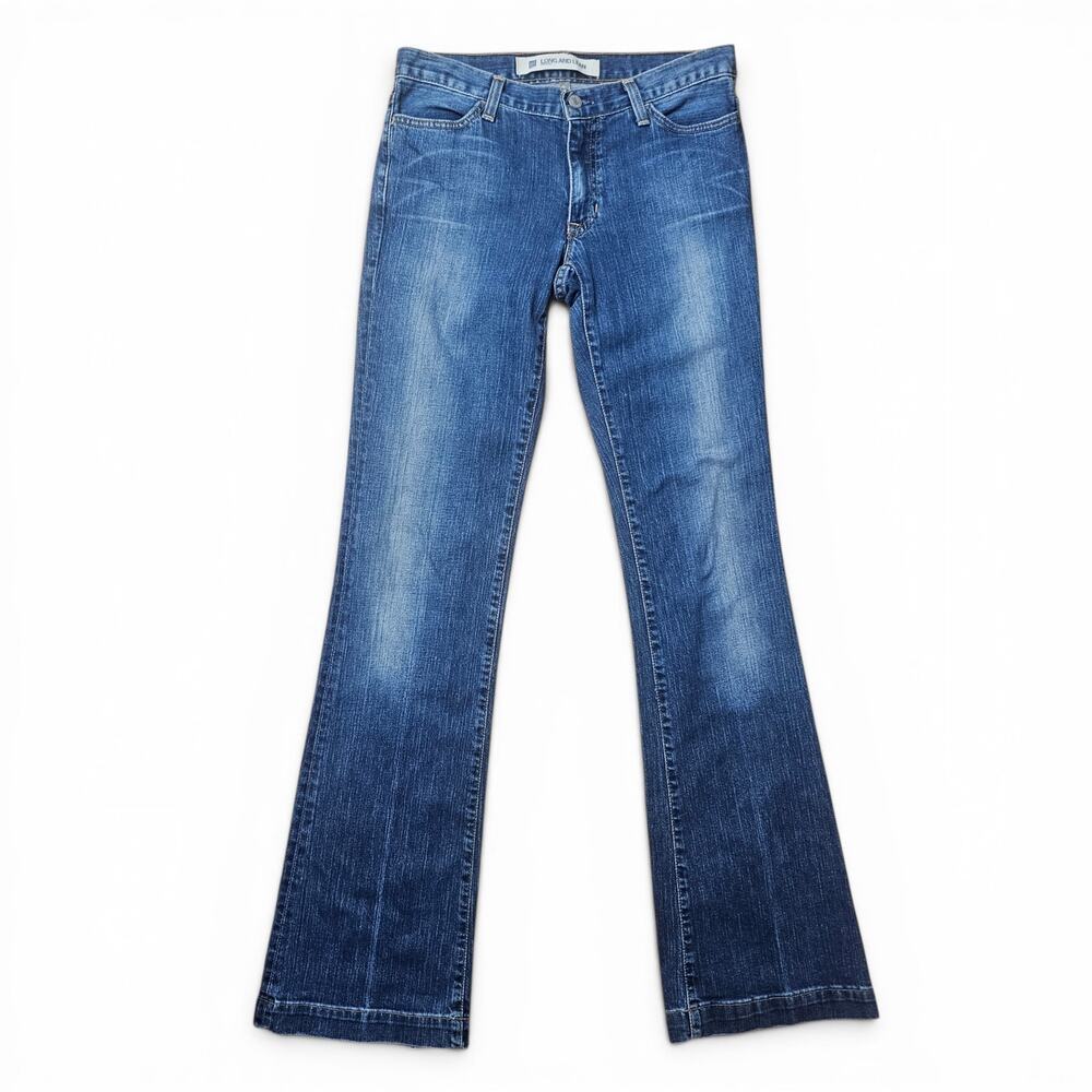 GAP Long And Lean Jeans Women's 4 Long VTG Y2K Flare Low Rise Blue Denim Casual